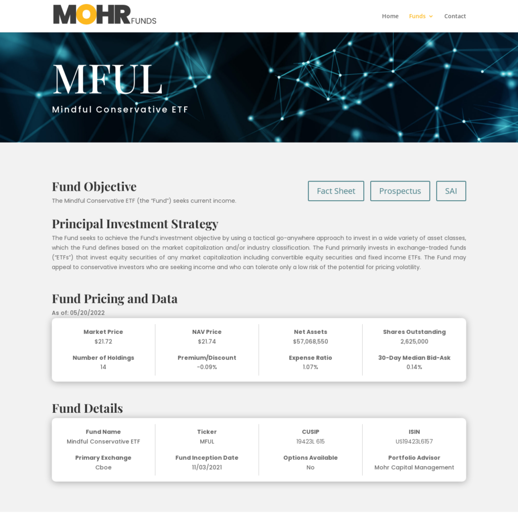 Mohr Funds | MFUL | Mindful Conservative ETF Fund Website