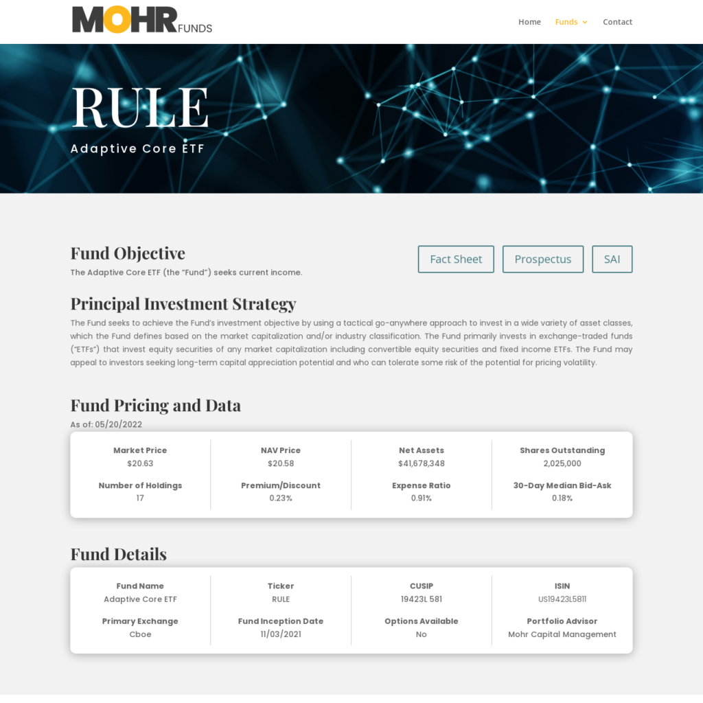 Mohr Funds | RULE | Adaptive Core ETF Fund Website